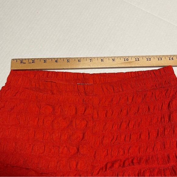 Urban Outfitters Festival Bubble Textured Flare Pants Red Size Small Stretch - Picture 5 of 8